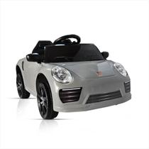 Carrinho Elétrico Infantil 12V Cinza Controle 2Em1 Pedal Usb