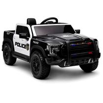 Carrinho Elétrico Infantil 12V Polícia Controle Remoto Bluetooth Faróis Led Música