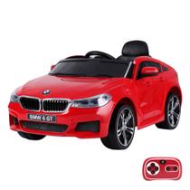 Carrinho Elétrico Infantil BMW 6 GT Gran Turismo, 12V Com Controle Remoto BelFix Bel Brink Vermelho