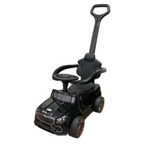 Carrinho Elétrico Infantil com Empurrador Preto