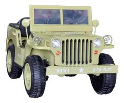 Carrinho eletrico infantil jeep militar 24v bege