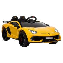 Carrinho Elétrico Infantil Lamborghini Svj Luz 12V Amarelo