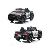 Carrinho Elétrico Infantil Policia Carro Motorizado Luzes Som Passeio Automático Pedal Controle Remoto 12v Bivolt Viatura Drift Farol Mini Veículo