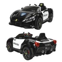 Carrinho Elétrico Infantil Polícia Preto Controle 2 em 1 - Bang Toys