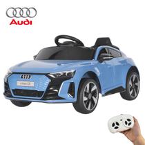Carrinho Elétrico Mini Audi E-tron Gt 6v Infantil Azul Bw273 Importway Toca MP3 Luz/Som Controle Remoto Suporta 25kg