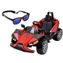 Carrinho Elétrico Polaris Vermelho Com Óculos De Sol - Burigotto