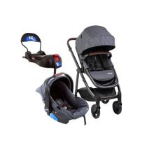 Carrinho epic lite trio black deep + bebe conforto + base - infanti