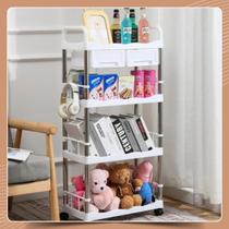 Carrinho Estante Móvel Com Rodinha 4 Andares Prateleira Multiuso Com 2 Gavetas Organizador Objetos Carrinho Estante Móvel Com Rodinha 4 Andares Prateleira Multiuso Com 2 Gavetas Organizador Objetos