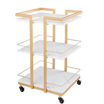 Carrinho Esteticista OmySalon Dourado com Rodas para Salão Carrinho Esteticista OmySalon Dourado com Rodas para Salão