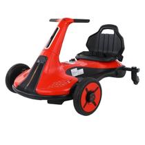 Carrinho Estilo Drift Triciclo Elétrico Tipo Scooter Motorizado 12v Com Luzes e Som Para Crianças Vermelho