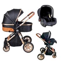 Carrinho europeu moisés e bebe conforto ares plus preto passear baby Carrinho europeu moisés e bebe conforto ares plus preto passear baby