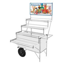 Carrinho Expositor de Brinquedos com Toldo Rodas Pneumáticas Cefaz