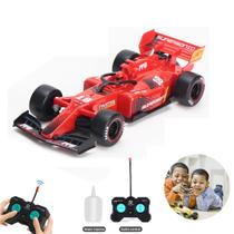 Carrinho F1 Controle Remoto Com Fumaça LED e Rodas Emborrachadas