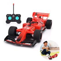 Carrinho F1 Controle Remoto Recarregável Fumaça LED e Luzes