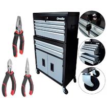 Carrinho Fechado 6 Gavetas + Jogo De Alicates 3 Peças Onsite