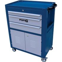 Carrinho Fechado Azul com 3 Gavetas FortG