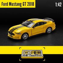 Carrinho Ford Mustang GT 2018 Miniatura Coleção 1:42 Amarelo