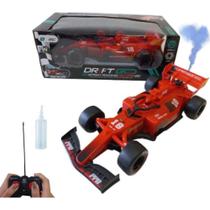 Carrinho Formula 1 Controle Remoto Recarregável Solta Fumaça Cor Vermelho