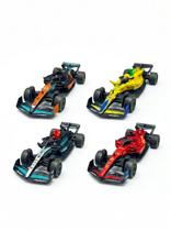 Carrinho Formula 1 de Ferro Miniatura para Coleção Ferrari Mercedes Petronas Corrida Fricção Kit 4 Peças