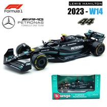 Carrinho Fórmula 1 Mercedes 2023 Lewis Hamilton 44 Miniatura Coleção 1:43 Bburago