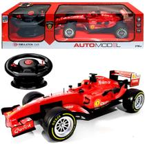 Carrinho Formula 1 Realista Som de Motor Luz Pneus Borracha Vermelho