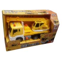 Carrinho Fricção Caminhão Construção Guincho 24cm DM Toys