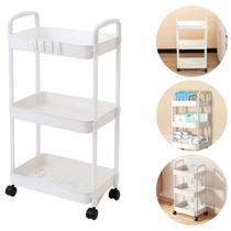 Carrinho Fruteira 3 Andares de Plástico Com Rodinhas 360