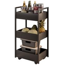 Carrinho Fruteira Multiuso para Cozinha com Rodinhas Preto Carrinho Fruteira Multiuso para Cozinha com Rodinhas Preto