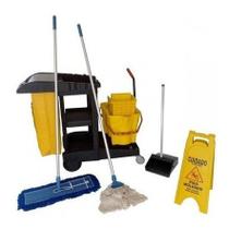 Carrinho Funcional De Limpeza Kit Completo - W3 Mop Esfregão