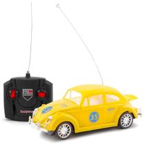 Carrinho Fusca Clássico De Controle Remoto Brinquedo Com Luz