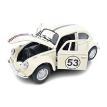Carrinho Fusca Ferro Fricção Metal Miniatura Herbie 53 Cor Creme
