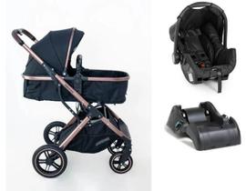 Carrinho Galzerano Zoe Moises Preto Com Bebe Conforto E Base
