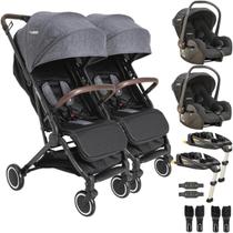 Carrinho Gemeos 2 Bebe Conforto 2 ISOFIX Kiddo Sprint Grafite Carrinho Gemeos 2 Bebe Conforto 2 ISOFIX Kiddo Sprint Grafite
