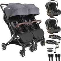 Carrinho Gemeos 2 Bebe Conforto 2 ISOFIX Kiddo Sprint Grafite Carrinho Gemeos 2 Bebe Conforto 2 ISOFIX Kiddo Sprint Grafite