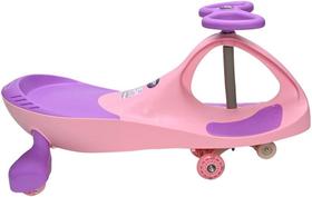 Carrinho Gira Gira Infantil Triciclo Rolimã Zippy Car 360 Capacidade 100kg Com Rodinhas De Led Zippy Toys Rosa