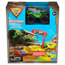 Carrinho Grave Digger e Rampa com Lançador - Monster Jam