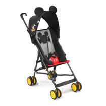Carrinho Guarda-Chuva Preto Passeio Do Bebê Mickey Disney Compacto - Multikids