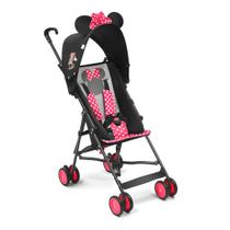 Carrinho Guarda-chuva Preto Passeio Do Bebê Minnie Disney Compacto - Multikids