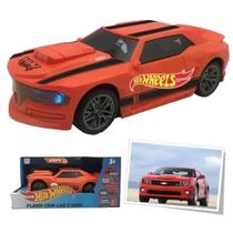 Carrinho Hot Wheels Flash Laranja Com Luz e Som Multikids