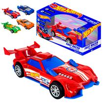 Carrinho Hot Wheels Fricção Fast Racer Com Som De Motor Forte E Luz No Farol Para Crianças
