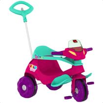 Carrinho Infantil Bebê Bandeirante Triciclo Velobaby Passeio E Pedal Azul
