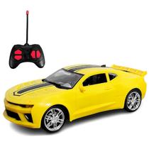 Carrinho Infantil de Controle Remoto sem Fio Camaro Amarelo Carro 1:16 Toy King