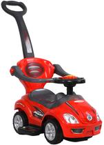 Carrinho Infantil de Empurrar Ride on - 3 em 1 com Rodas Cromadas e Corrimão Vermelho