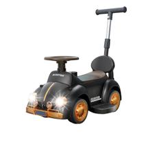 Carrinho Infantil Fusca Elétrico Empurrador Luzes Som Preto