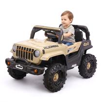 Carrinho Jeep Elétrico Motorizado Infantil 12v Bege Com Controle Remoto Frente E Ré - Zippy Toys