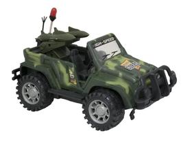 Carrinho Jeep Exército Brinquedo Som E Luz 21Cm Camuflado