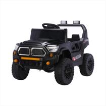 Carrinho Jipe Elétrico Infantil Preto 12V Musica Bluetooth