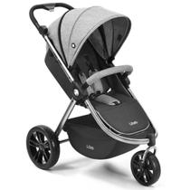 Carrinho Jogger Bebe Passeio Travel System Dobrável Reclinável Ajustável Seguro Infantil Litet Baby Cinza