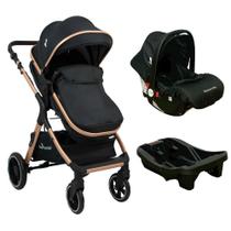 Carrinho Kansas bebê conforto e base Premium Baby Cor: Gold Preto