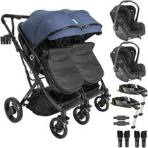 Carrinho Kiddo de Gemeos 2 Bebe Conforto 2 Base ISOFIX Vox II Marinho Carrinho Kiddo de Gemeos 2 Bebe Conforto 2 Base ISOFIX Vox II Marinho